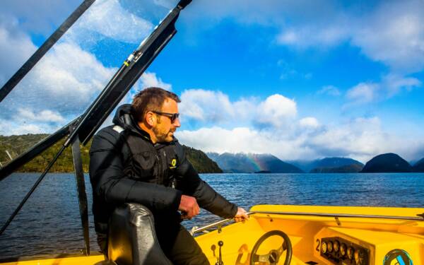 A jet boat driver